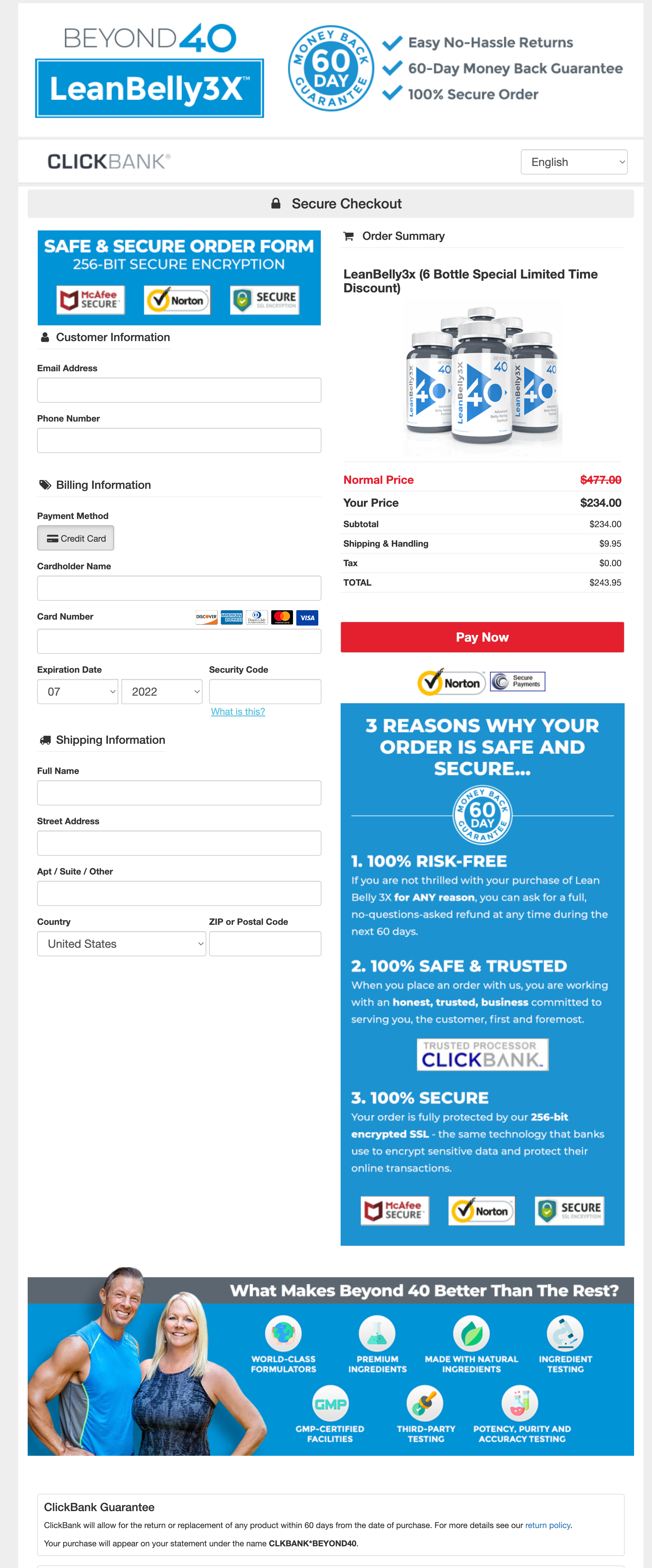 Lean Belly 3X - Order Page