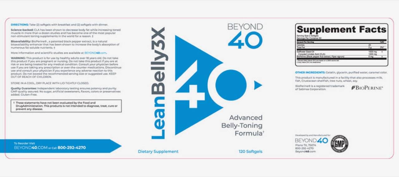 Lean Belly 3X weight loss supplement Facts